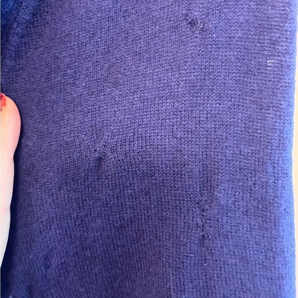 ANTHROPOLOGIE SPARROW Cowl Neck Knit Pullover Sweater Wool Blend Blue Large - Picture 7 of 9